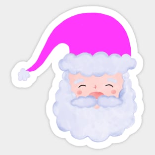 Retro Vintage Pink Santa Claus Sticker